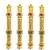 Gold plated set of 4 floral beaded bangle set