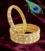 Set of 4 gold plated cz fancy bangles