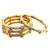 Gold plated set of 4 floral beaded bangle set