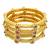 Gold plated set of 4 floral beaded bangle set