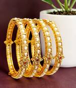 Set of 4 gold plated rajwadi style bangles