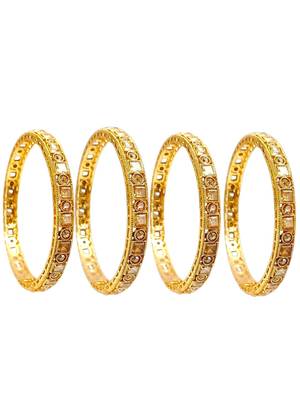Set of 4 gold plated cz fancy bangles 2