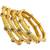 Gold plated set of 4 floral beaded bangle set
