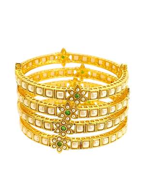 Set of 4 gold plated rajwadi style bangles 3