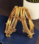 Gold plated set of 4 kashmiri ghungroo bangles
