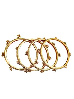 Gold plated set of 4 kashmiri ghungroo bangles 3