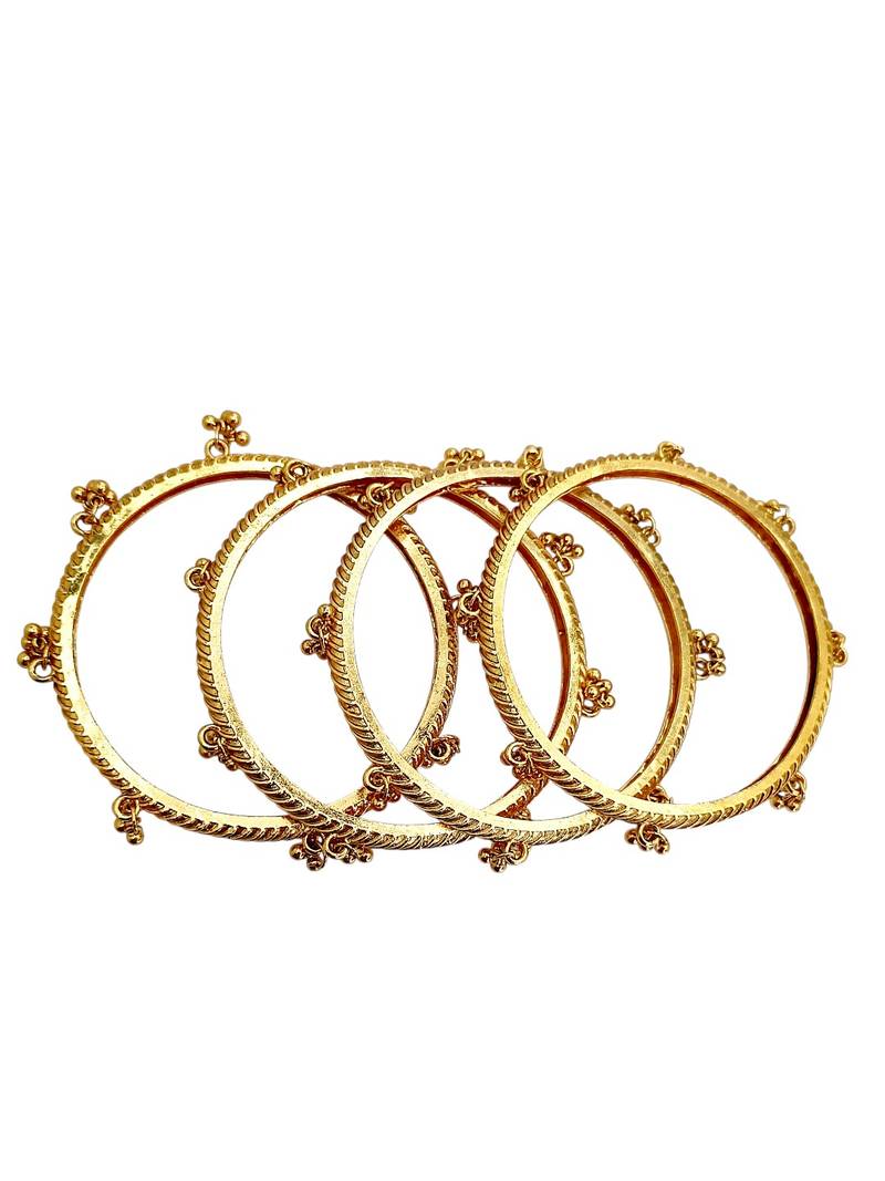 Gold plated set of 4 kashmiri ghungroo bangles
