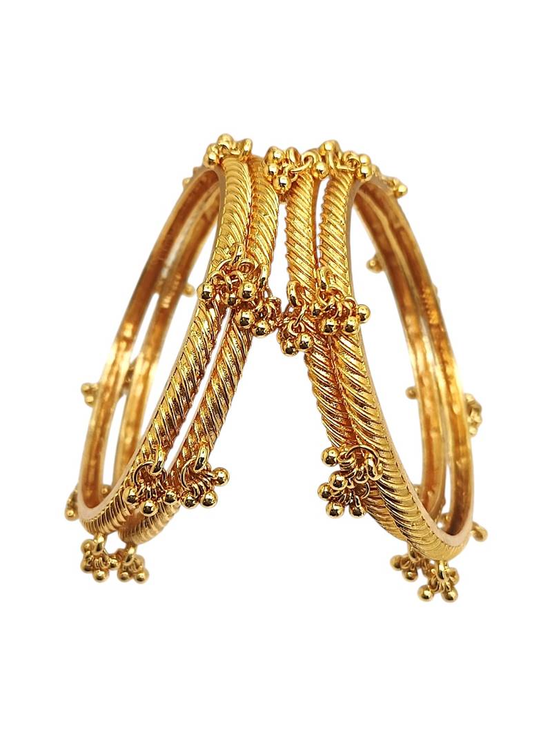 Gold plated set of 4 kashmiri ghungroo bangles