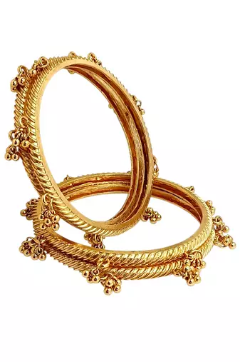 Gold plated set of 4 kashmiri ghungroo bangles