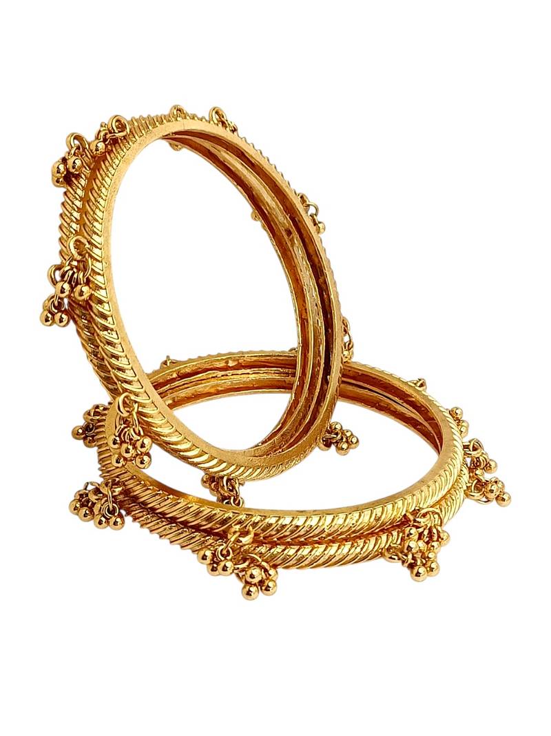 Gold plated set of 4 kashmiri ghungroo bangles