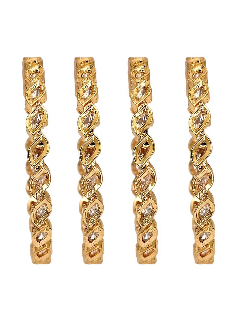 Set of 4 gold plated moissanite bangles