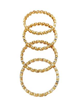 Set of 4 gold plated moissanite bangles 4