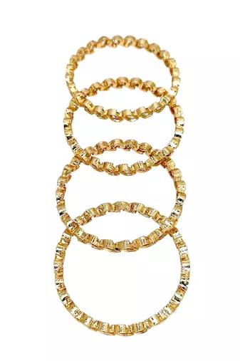 Set of 4 gold plated moissanite bangles
