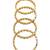 Set of 4 gold plated moissanite bangles