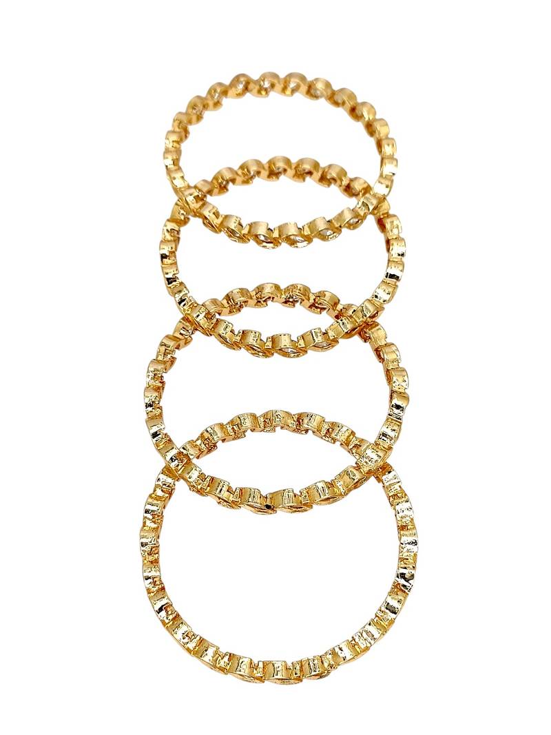 Set of 4 gold plated moissanite bangles