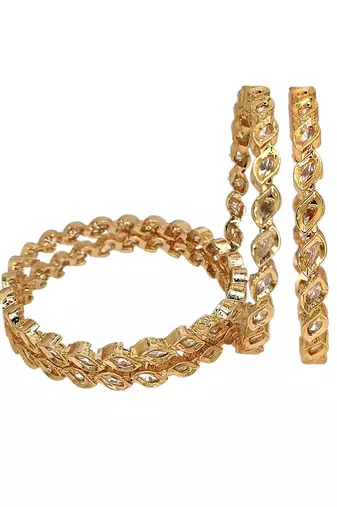 Set of 4 gold plated moissanite bangles