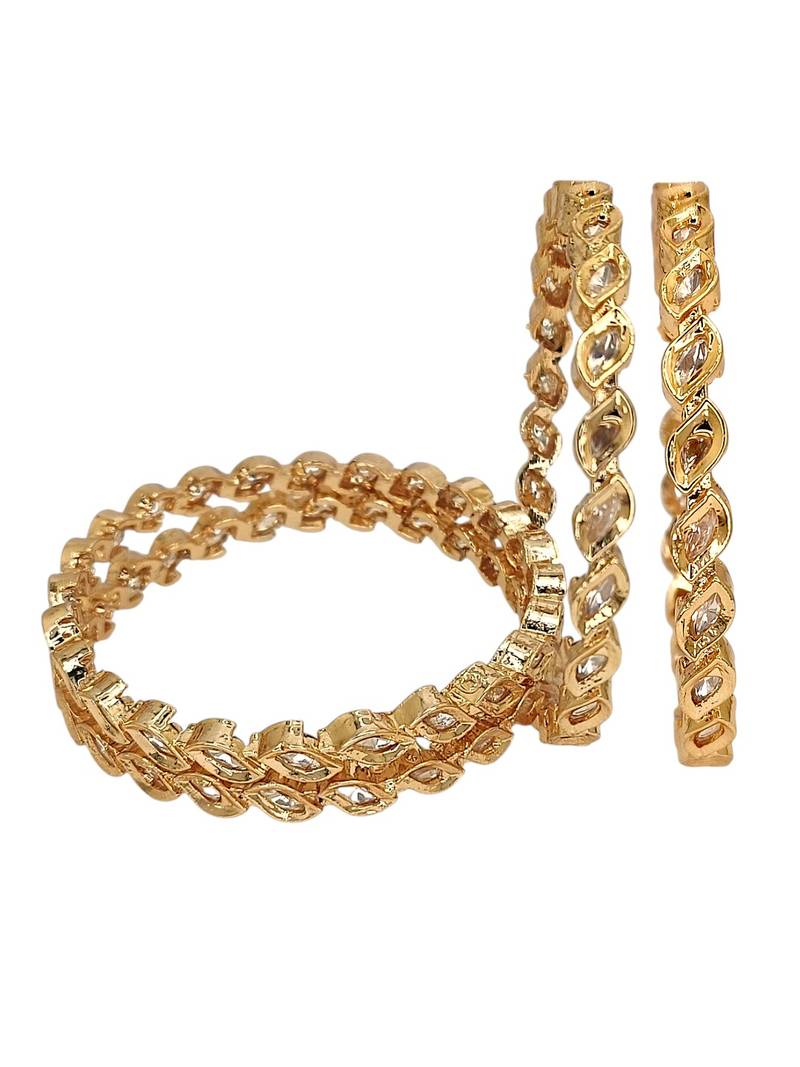 Set of 4 gold plated moissanite bangles