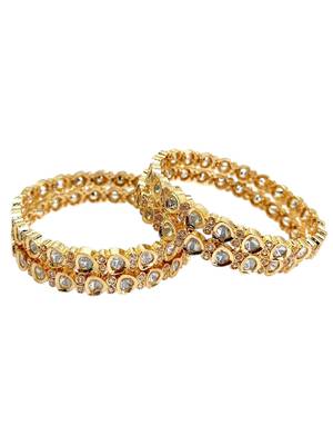 Set of 4  gold plated moissanite bangles 3