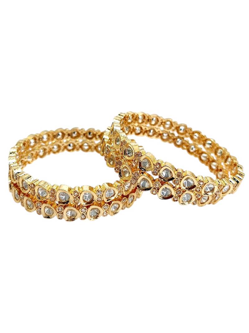 Set of 4  gold plated moissanite bangles