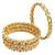 Set of 4  gold plated moissanite bangles