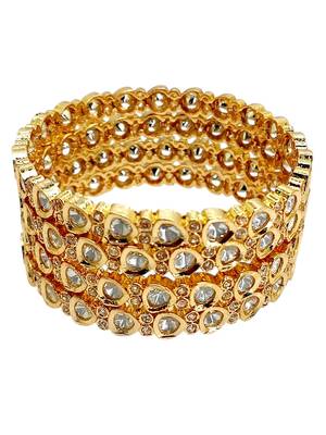 Set of 4  gold plated moissanite bangles 5