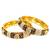 Gold plated set of 2 meenakari moti bangles