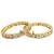 Set of 2 gold plated hexagonal moissanite screw bangles