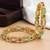 Set of 2 gold plated multicolor stone bangles