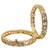Set of 2 gold plated hexagonal moissanite screw bangles