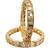 Set of 2 gold plated hexagonal moissanite screw bangles