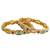 Set of 2 gold plated multicolor stone bangles