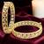 Set of 2 gold plated geometric moissanite screw bangles