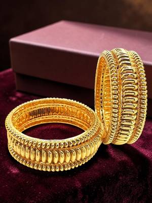 Set of 6 gold plated shindeshahi tode style bangle set 1