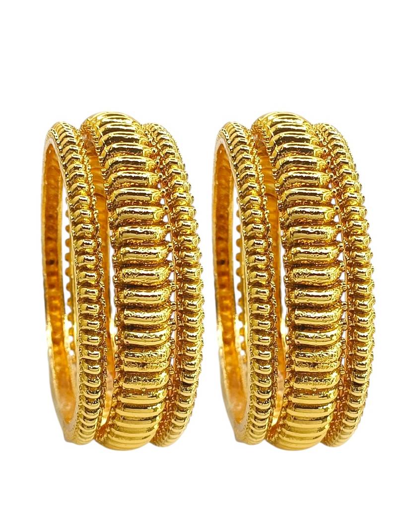 Set of 6 gold plated shindeshahi tode style bangle set