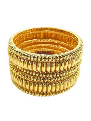 Set of 6 gold plated shindeshahi tode style bangle set 4