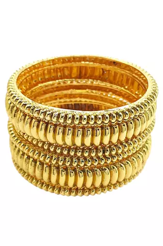 Set of 6 gold plated shindeshahi tode style bangle set