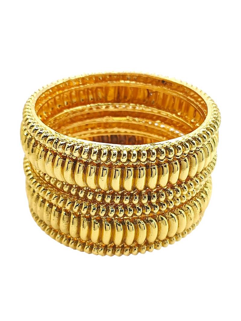 Set of 6 gold plated shindeshahi tode style bangle set