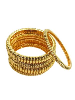Set of 6 gold plated shindeshahi tode style bangle set 5