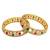 Set of 2 gold plated moti bangle set