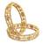 Gold plated set of 2 floral motif cz bangle set