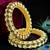 Gold plated toda kundan meenakari set of 2 bangles