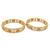 Gold plated set of 2 floral motif cz bangle set
