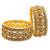 Set of 6 antique gold plated filigree design bangle set