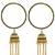 Gold plated set of 2 kundan jhumka bangles