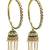 Gold plated set of 2 kundan jhumka bangles