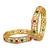 Set of 2 gold plated geometric cutout design bangle set