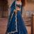 Elegance Royal Blue Zari and Sequins Embroidered Indian Designer Wedding Lehenga Choli