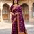 Wine soft silk woven designer saree