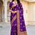 Purple soft silk blend woven designer saree