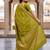 Light green soft silk blend woven designer saree